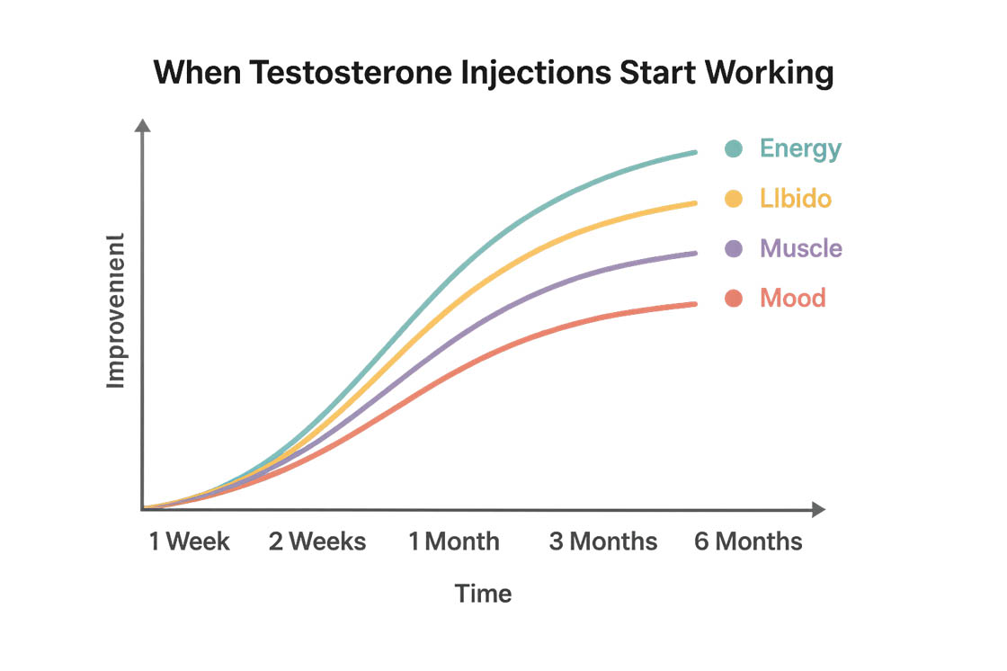 Testosterone injections effect timeline chart